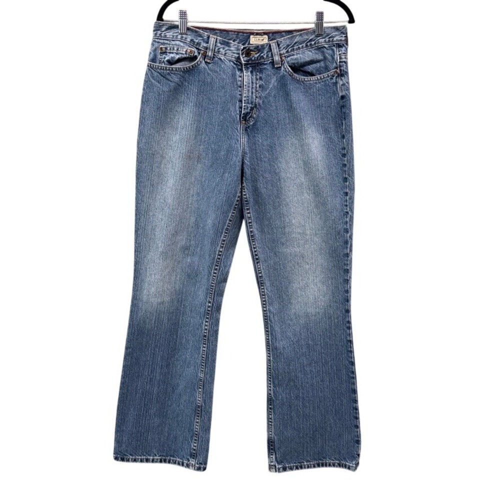 Vintage LL Bean Womens Straight Leg Jeans Blue Medium Wash Denim Size 12 Reg